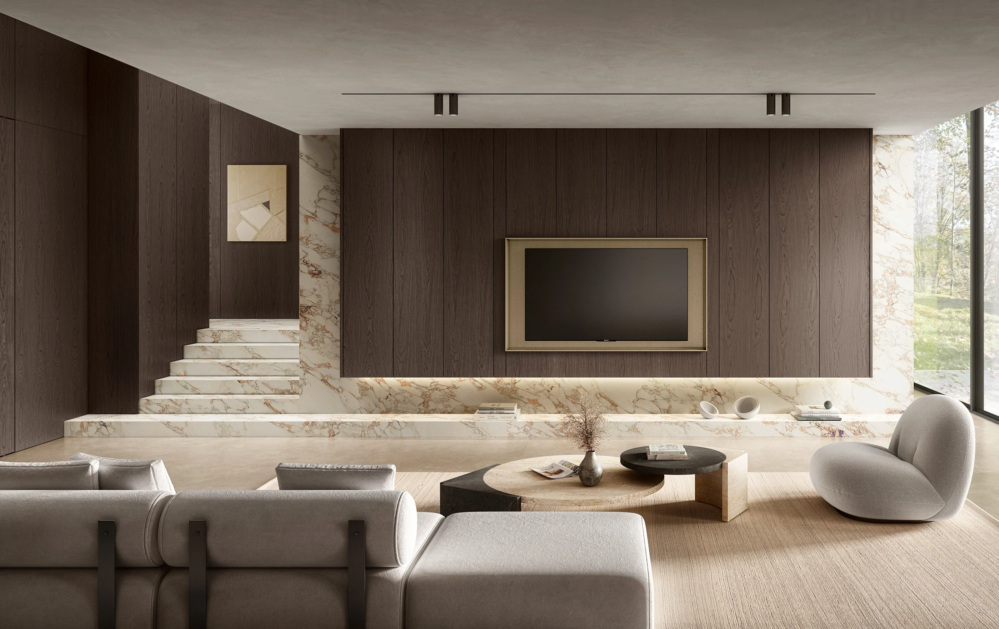 Ambiente living Olivieri con sistemi integrati